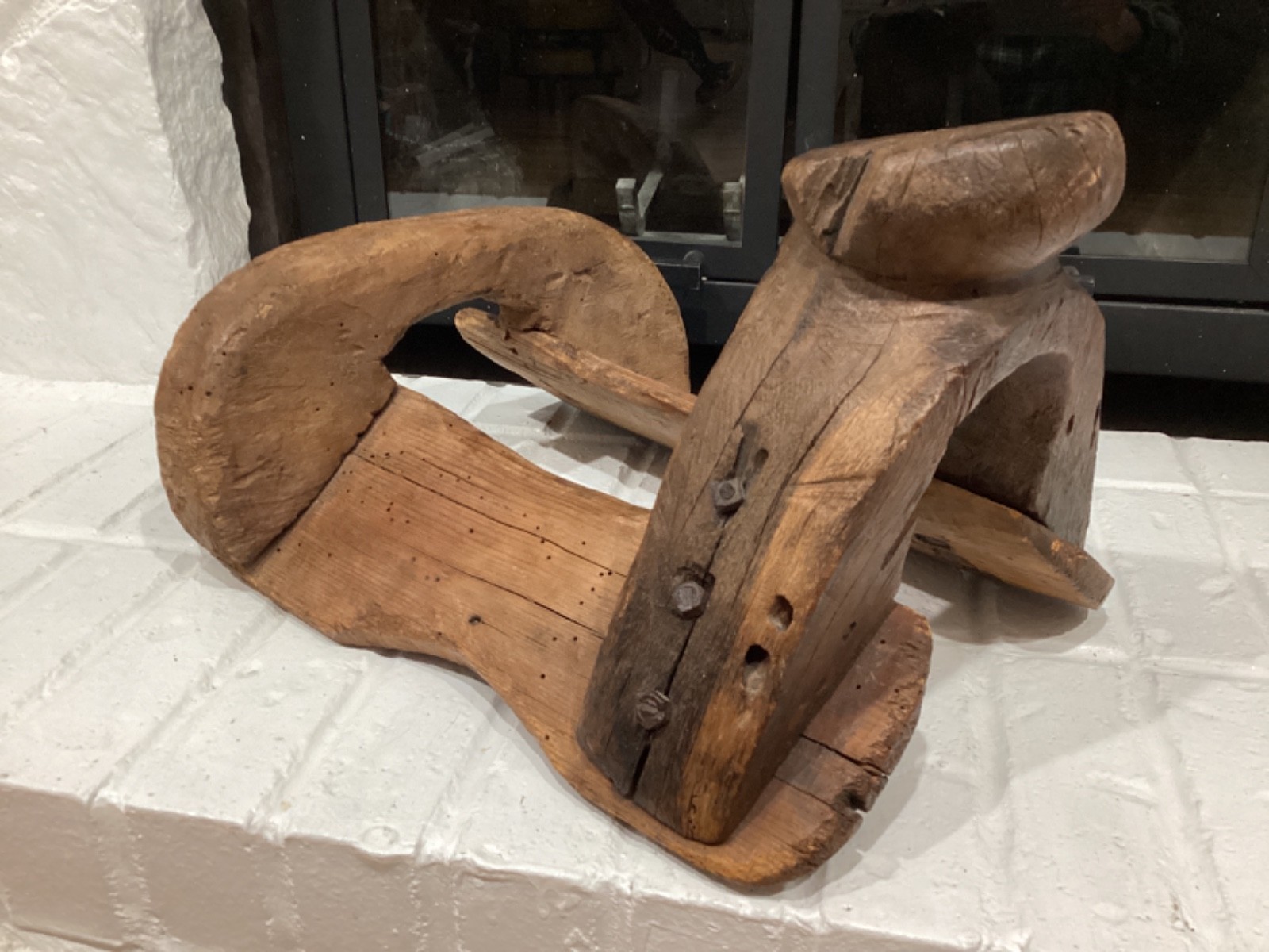 Old Antique Primitive Hand Carved Wooden Saddle Western Americana