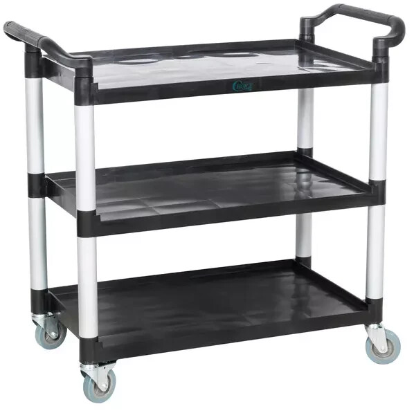 Commercial Kitchen Restaurant Utility Bussing Cart w/ Three Shelves 42" x 20"