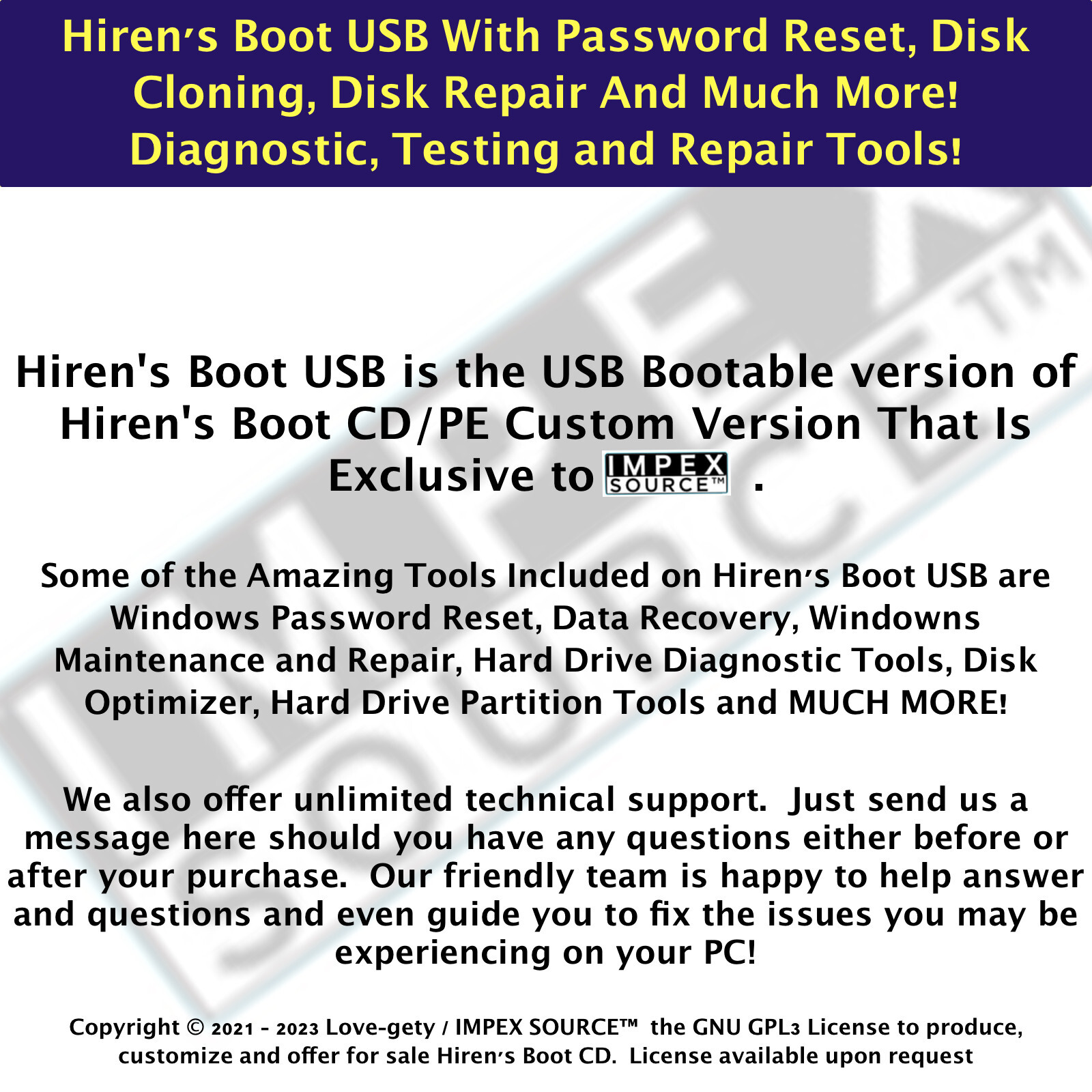 Hirens Boot USB PC Repair Utilities Password Disk Recovery Boot Repair New 2026