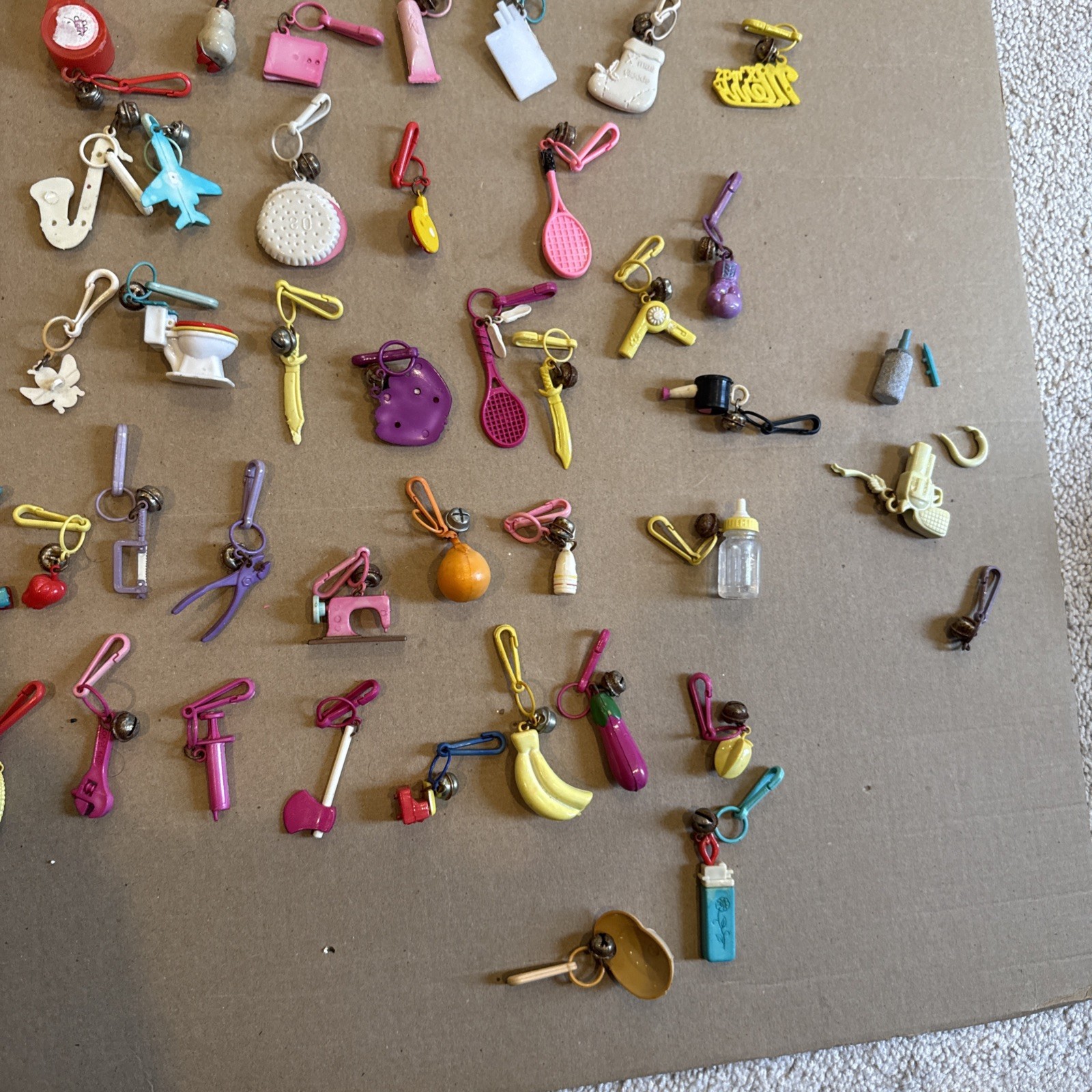 Huge Lot Of 82 Bell Charms Necklaces Rare 80s READ