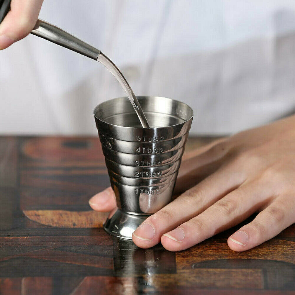 75ml Metal Measure Cup Drink Shot Ounce Jigger Bar Mixed Cocktail Beaker NEW US