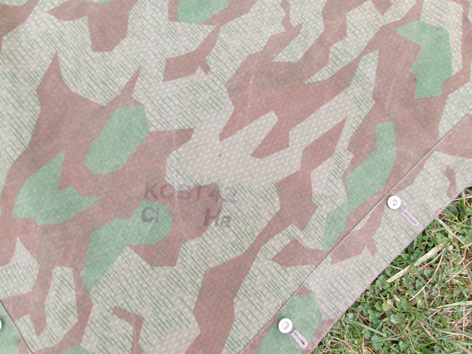 WW2 Swiss M31 Splittertarnmuster Tent - 2 Halves, Poles and Stakes