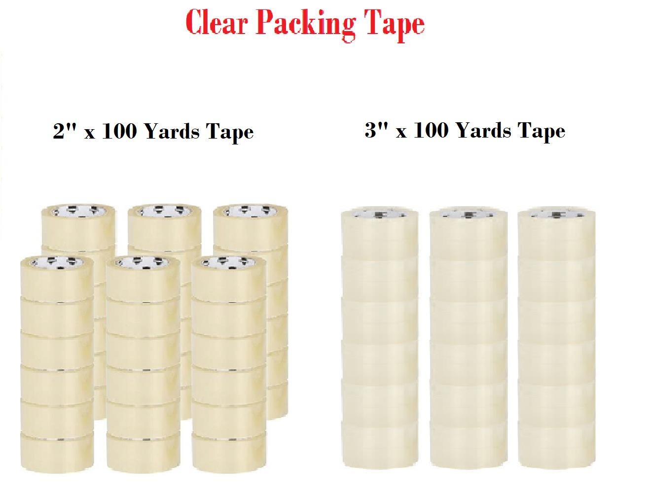 Carton Sealing Box Shipping Tape Parcel Packing Clear Tapes Select: Size & Qty