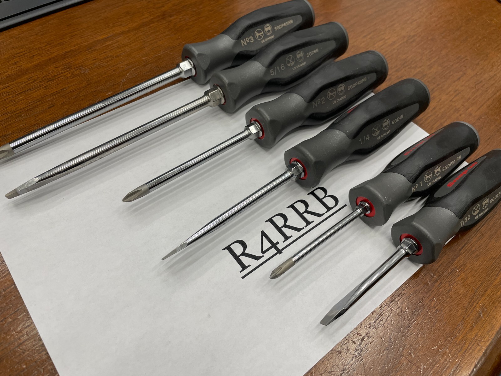 Snap-on Tools USA NEW 6PC Dark Titanium Soft Grip Screwdriver Lot Set SGDX60BDT