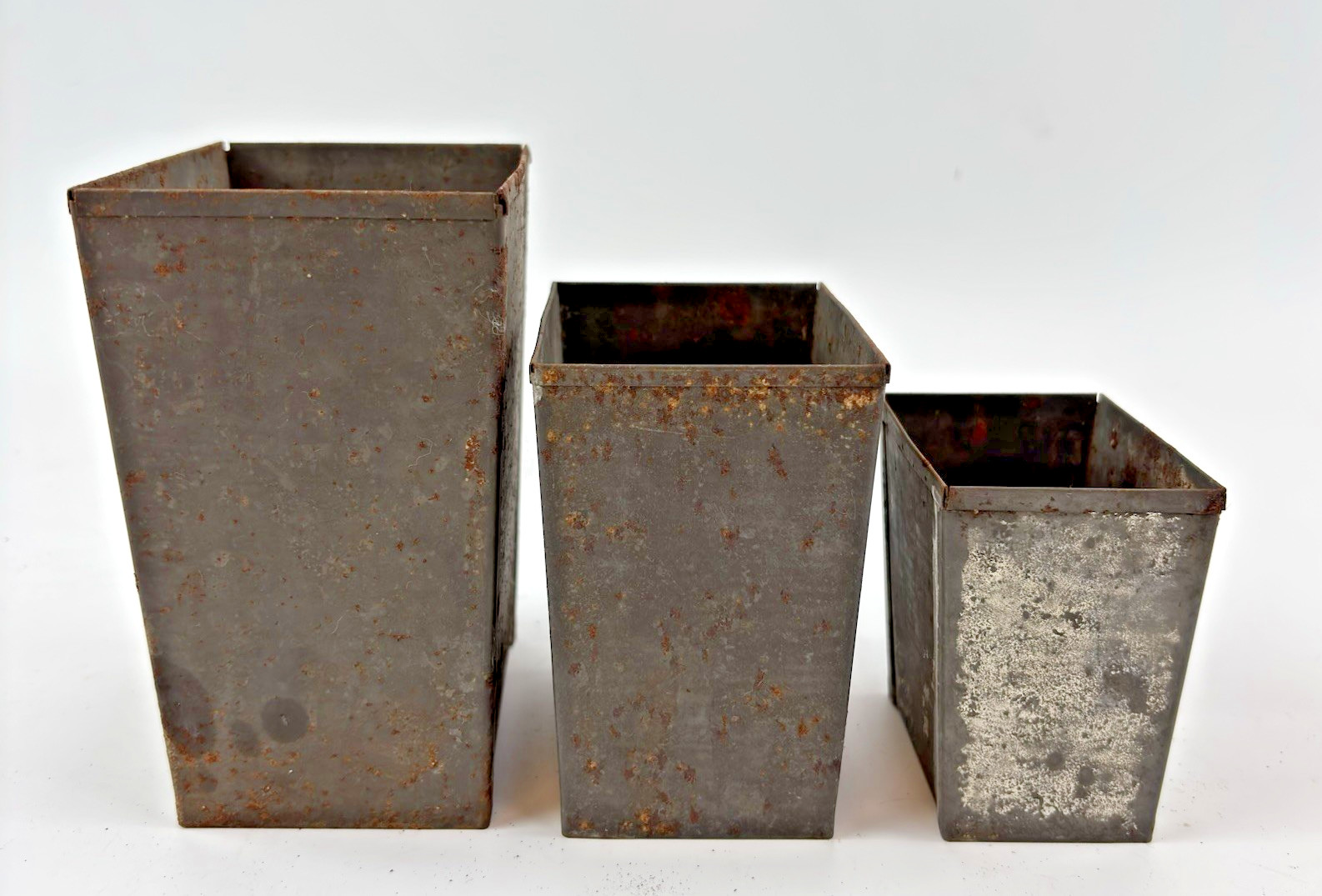 Antique Vintage Tin Ice Cream Container Set of 3 Nesting Mold Set