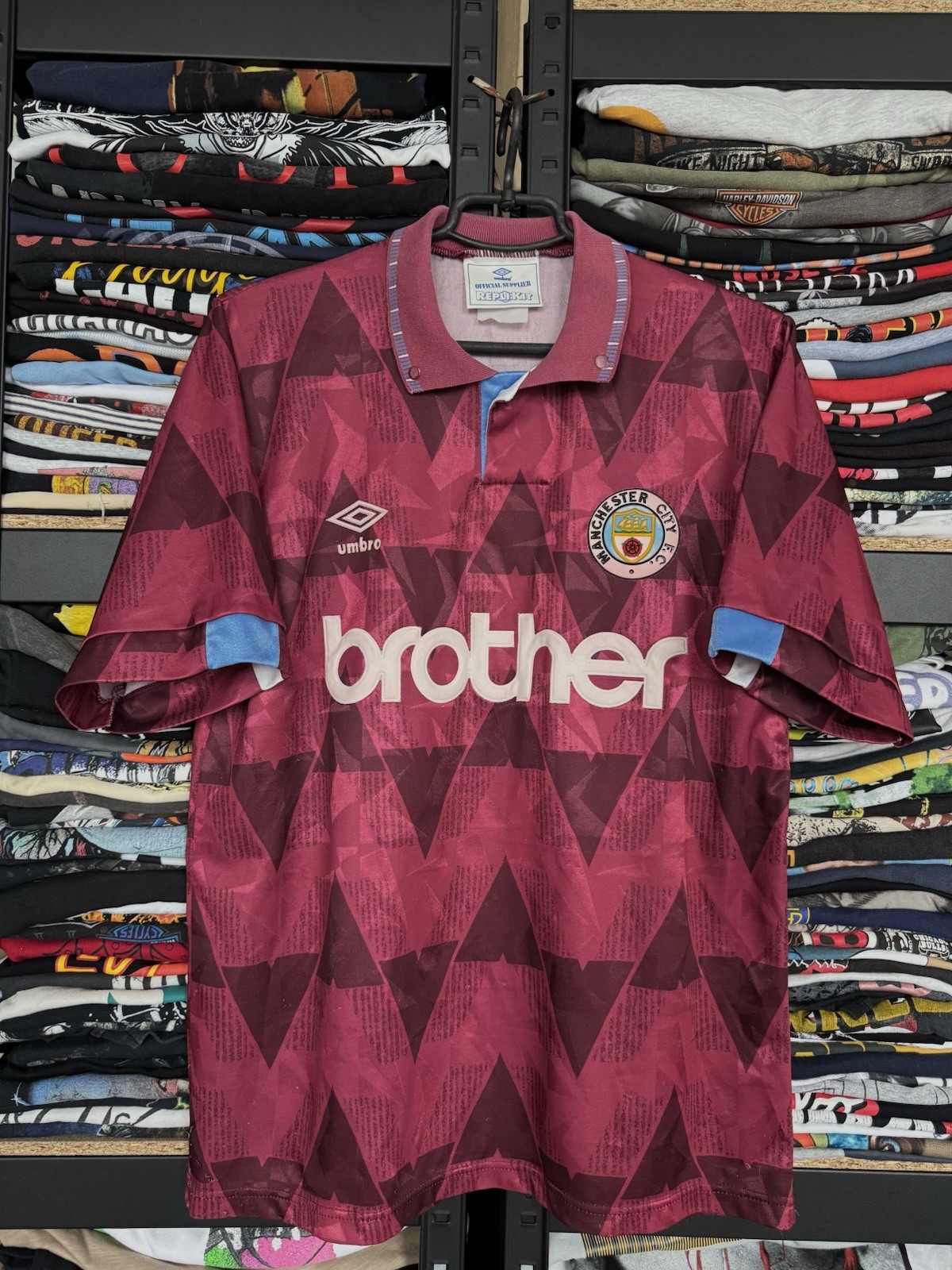 MANCHESTER CITY AWAY FOOTBALL SHIRT Jersey 1990/92 Size L