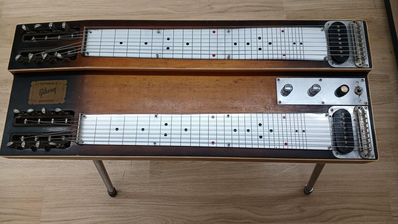Vintage Gibson Console Grande Double Neck 8-String Steel Guitar w/ Case Japan