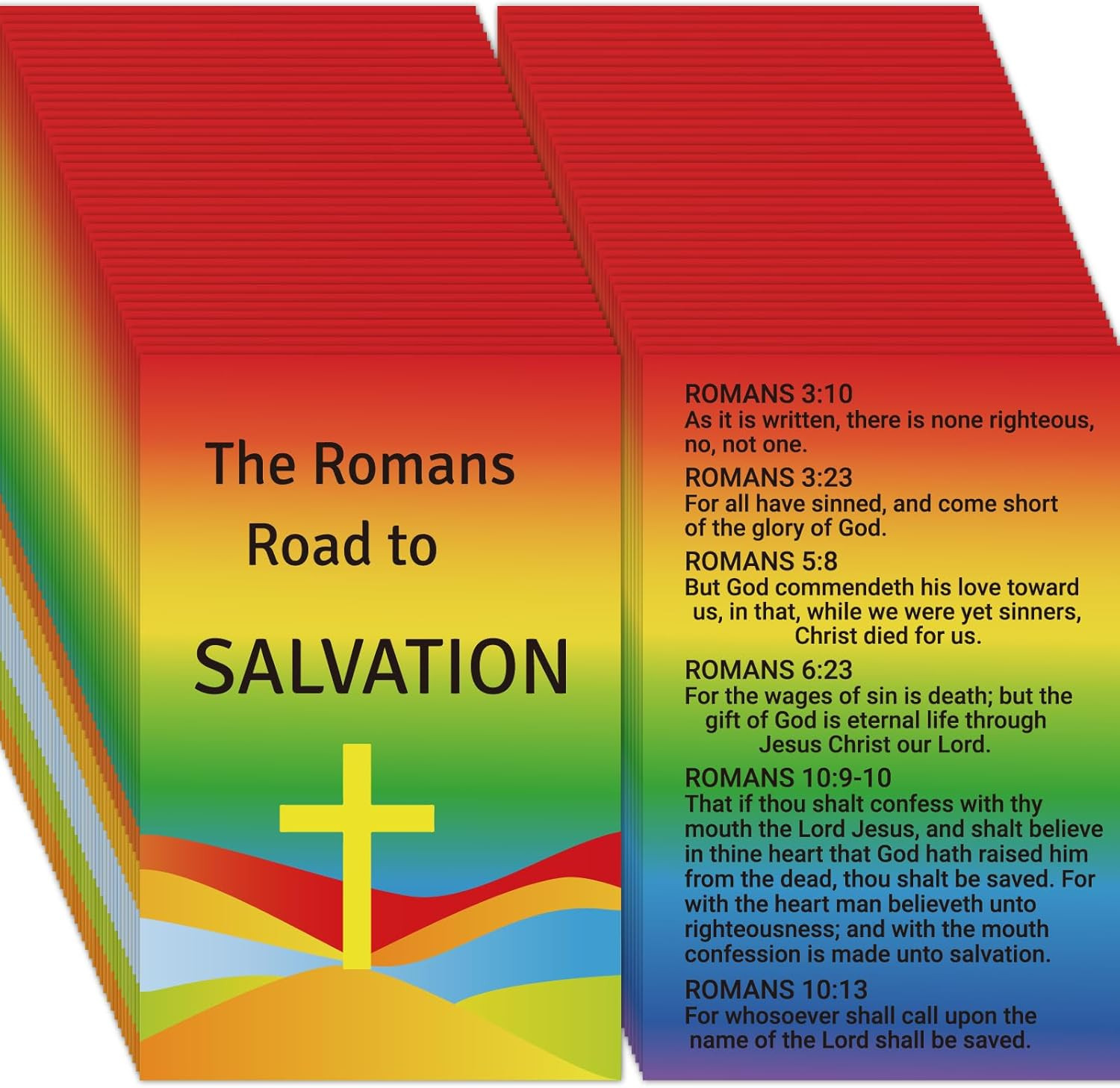 240pcs The Romans Road to Salvation Gospel Tracts Plan of Salvation Prayer Cards