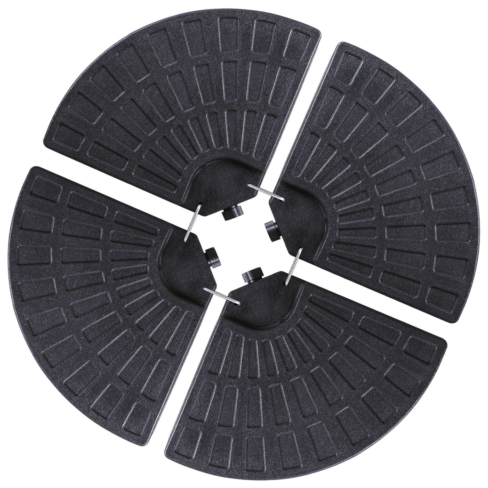 4-Piece Offset Patio Umbrella Circular Base Stand w/ Hooks & Carry Handles