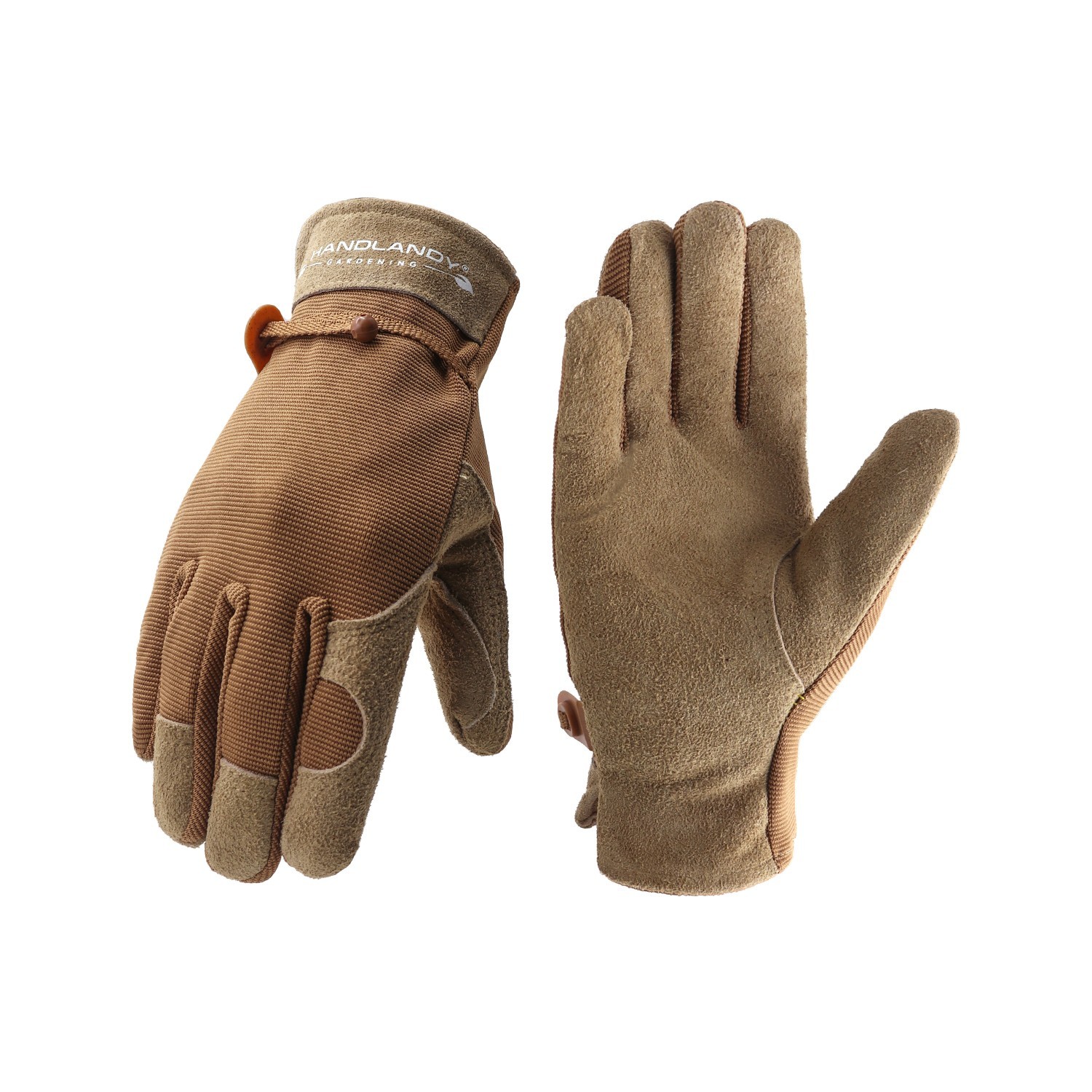 HANDLANDY Work Gloves for Women and Ladies, Leather Gardening Gloves Flexible
