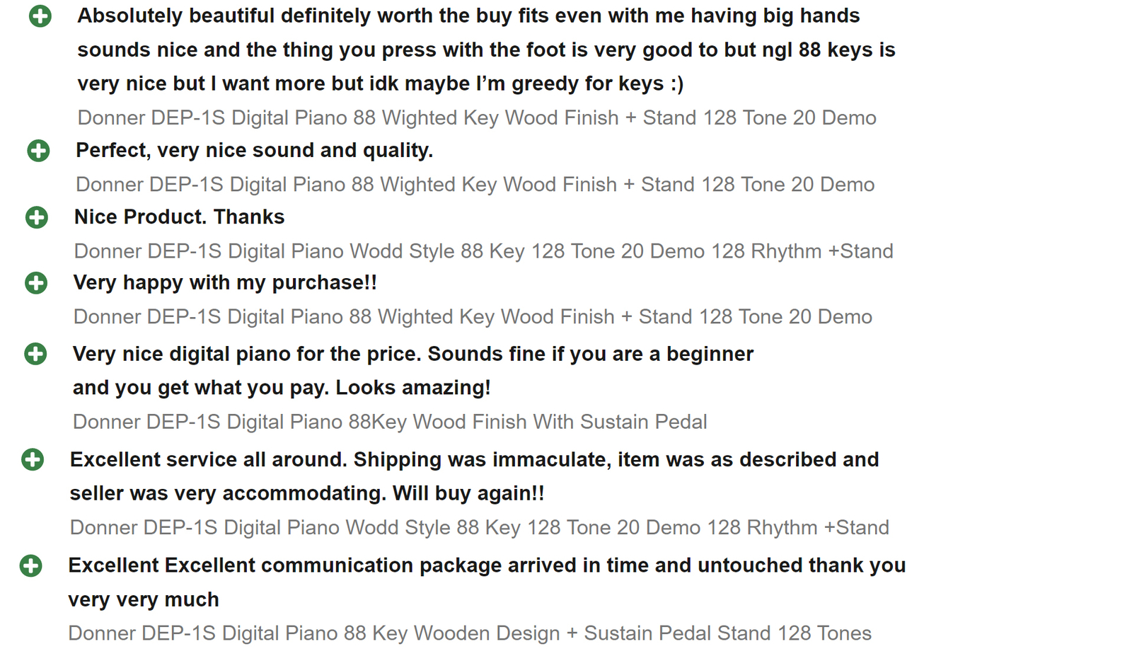 Donner DEP-1S Digital Piano Keyboard with Stand, Sustain Pedal