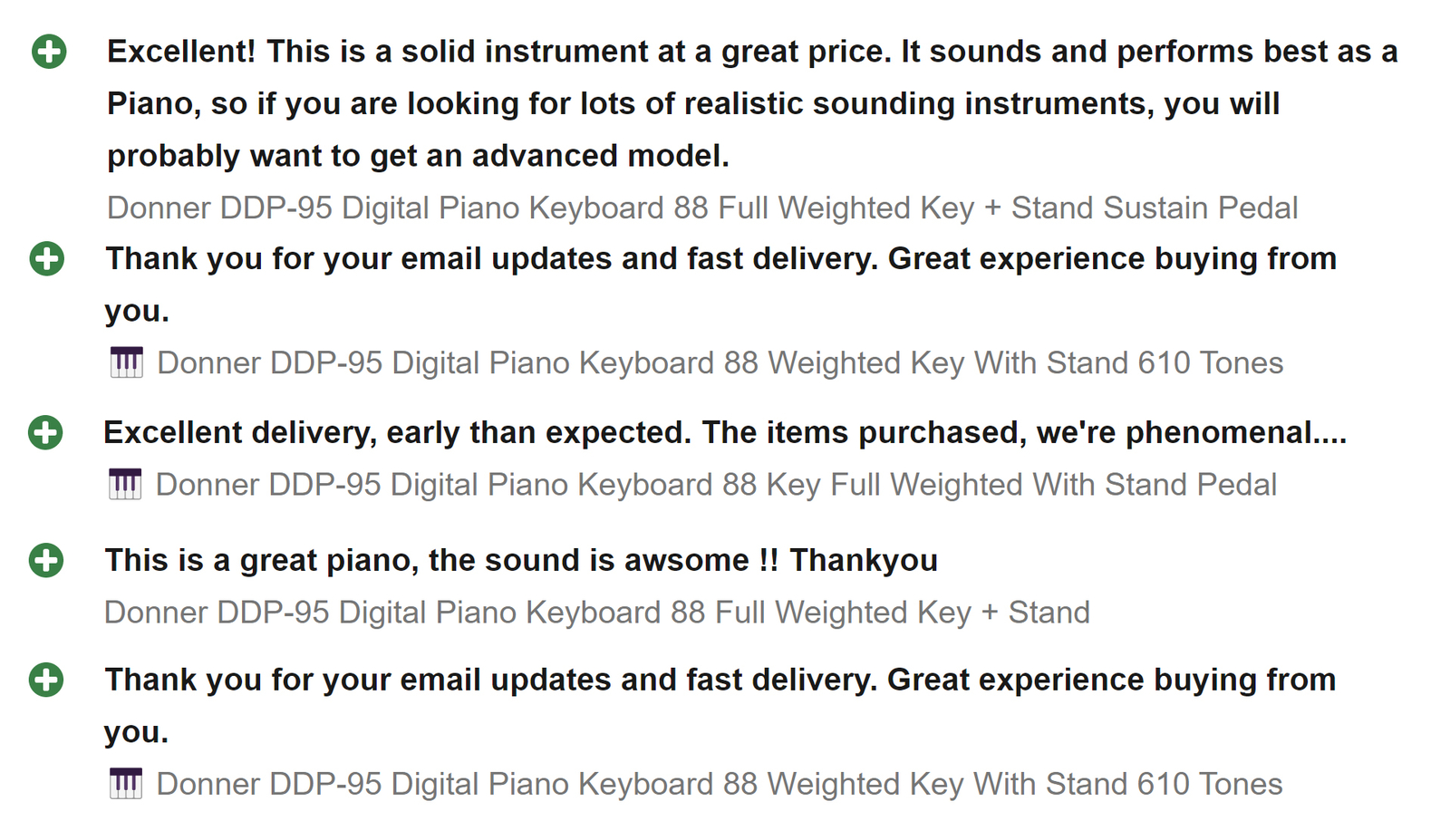 Donner DDP-95 Digital Piano Keyboard With Stand Pedal Unit Weighted Key | Black