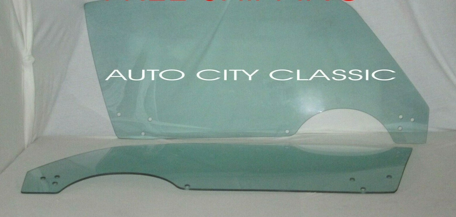1970 - 1981 Camaro Firebird Door Glass Left and Right Green Tint Coupe & T-Top