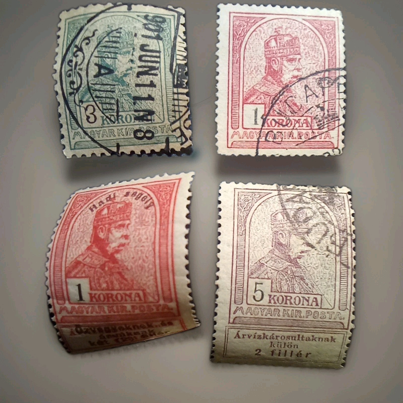 1900s Hungry Stamps A Set Of 4 OfThem3k Sea Green&2Kblue SuperHighScottValue!