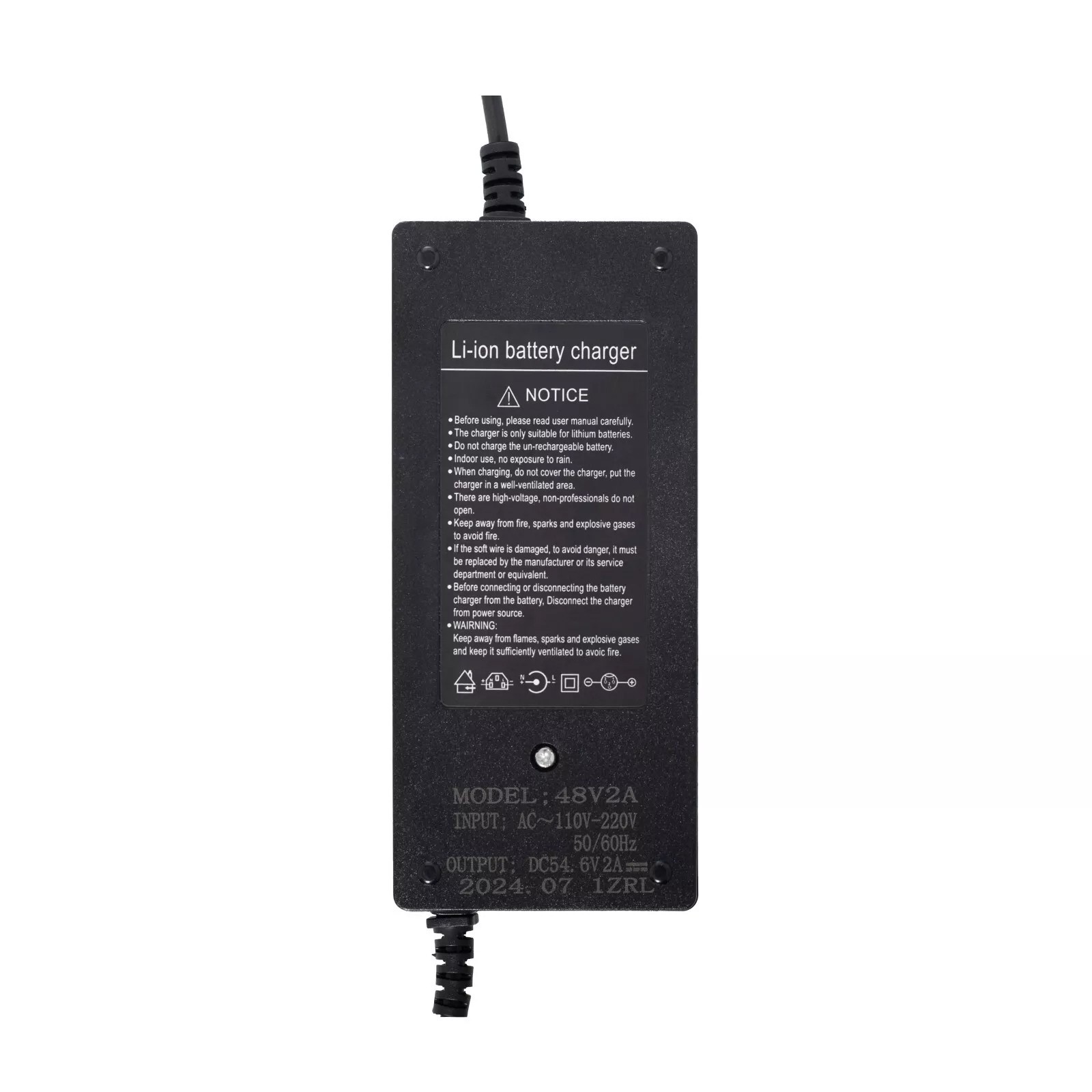 54.6V 2A Power Battery Charger DC 5.5*2.1mm Power Adapter 48V Lithium Battery US