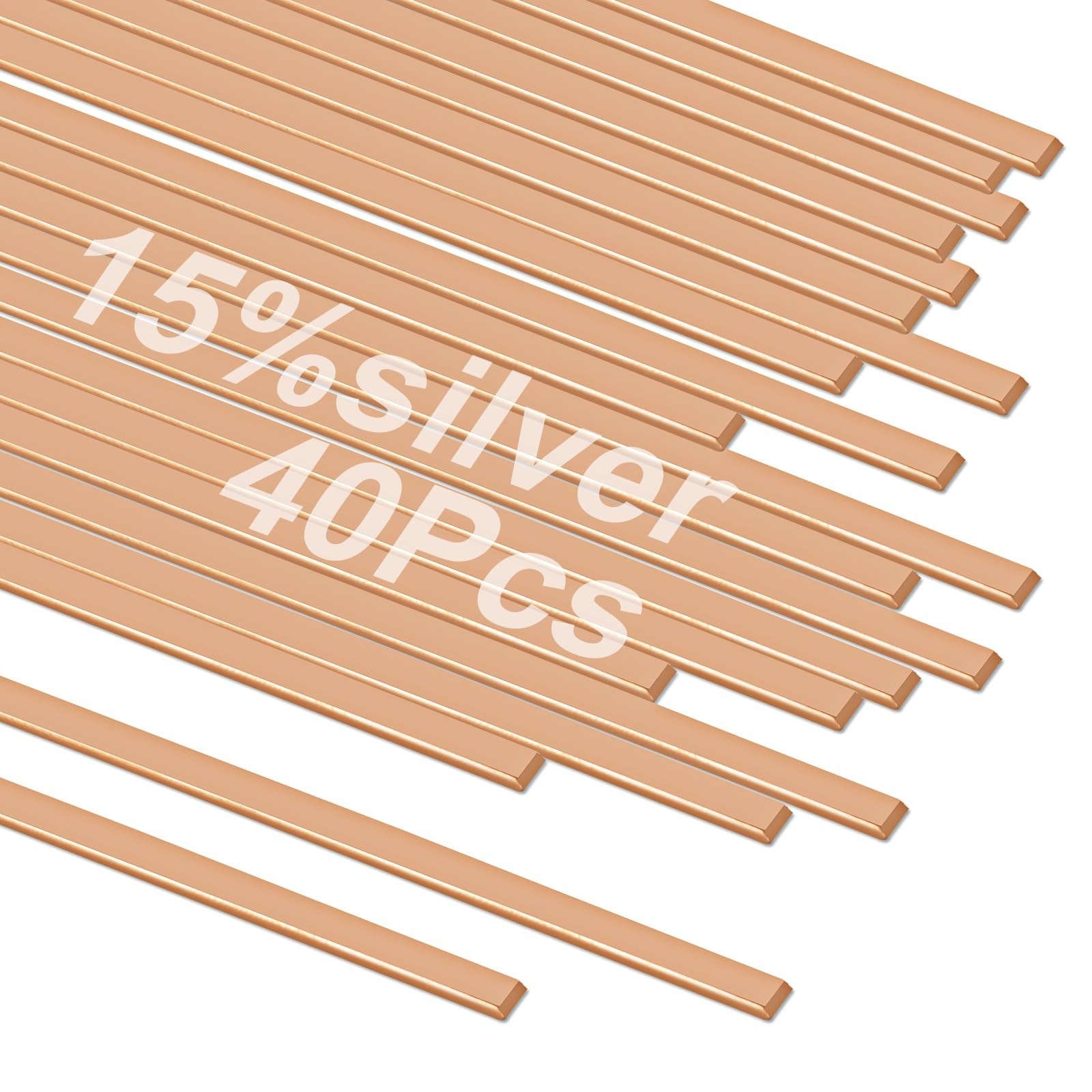 40pcs, Brazing Rods, Welding Rods, Bcup-5 15% Silver Solder, Welding Sticks,9...