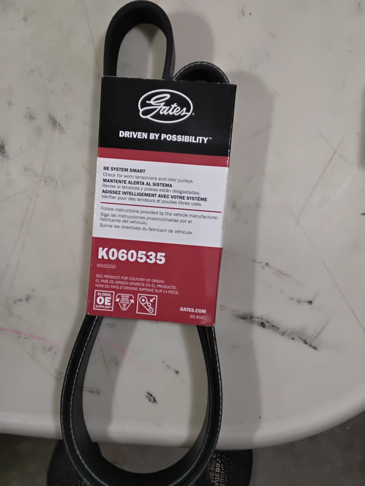 Gates K060535 Micro-V Serpentine Drive Belt