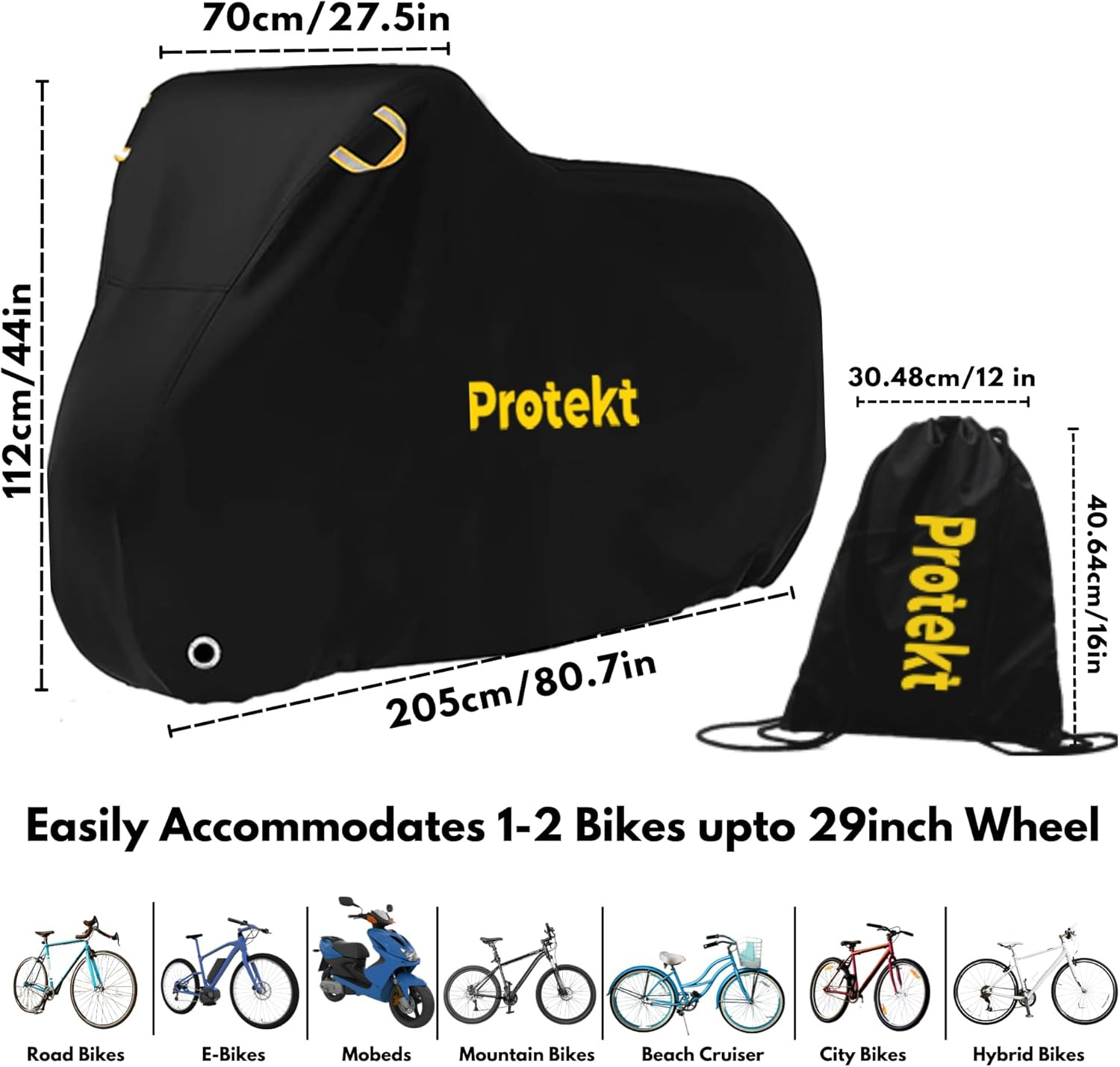 Outdoor Bike Cover Ultra WaterProof,Bike Cover for 1-2 Bikes - Stationary Heavy