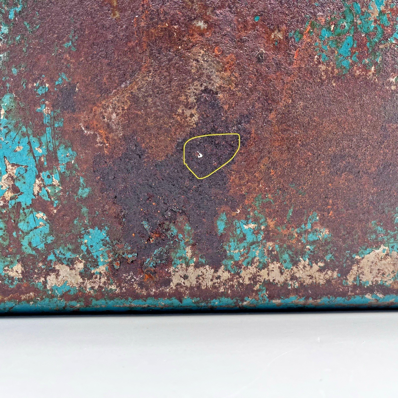 VTG Simonsen Green Teal Metal Tool Tackle Box 14" x 8" 2 Trays Industrial Patina