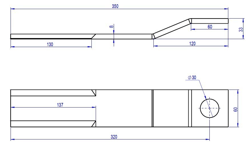 2pcs Skid Steer Brush Cutter Cutting Blades for AGT-RC72/EXRC54 Steel 60Si2Mn