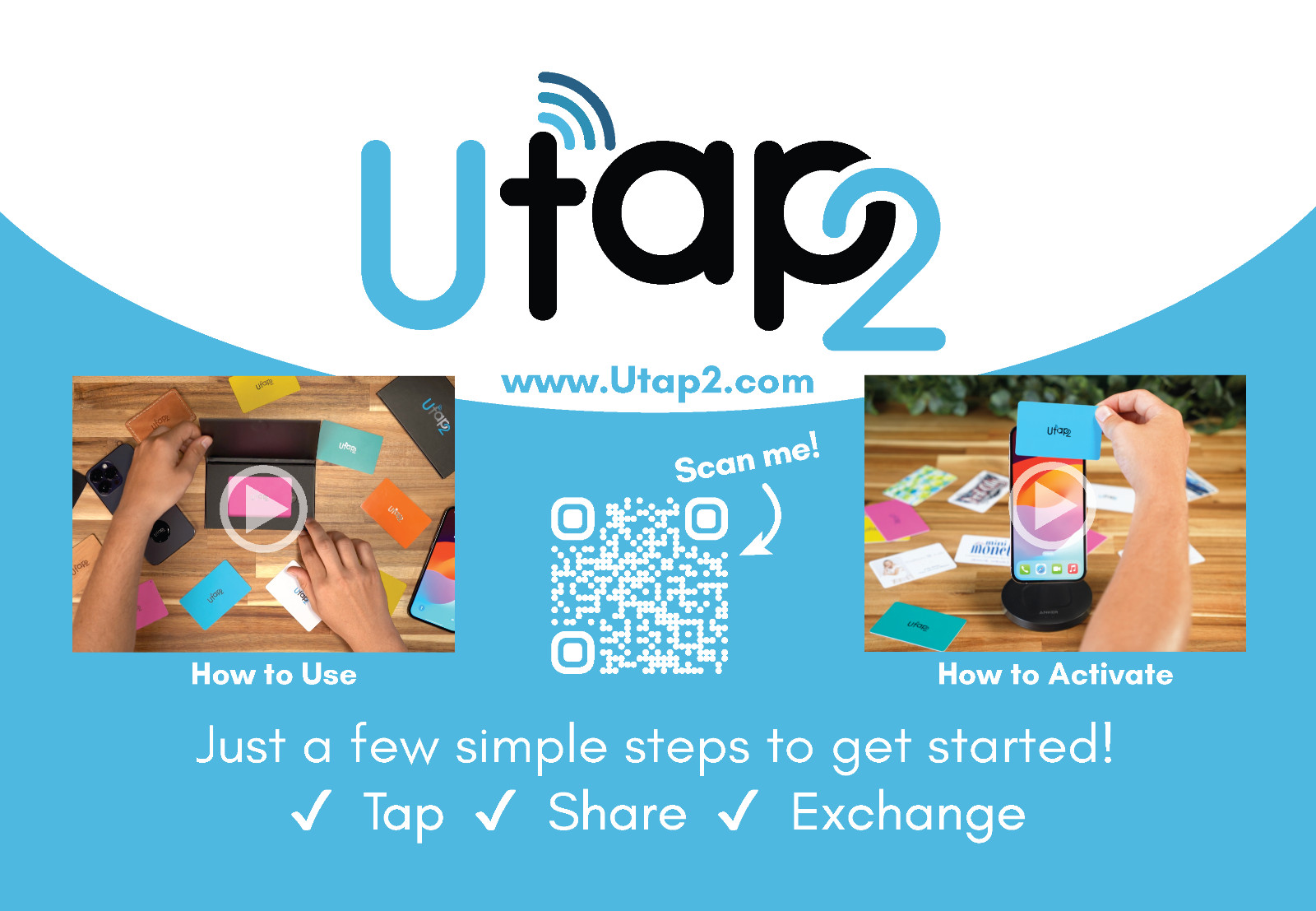 Utap2 Digital Business Card BLACK Buy 1 Get 1 Free black Utap2 card