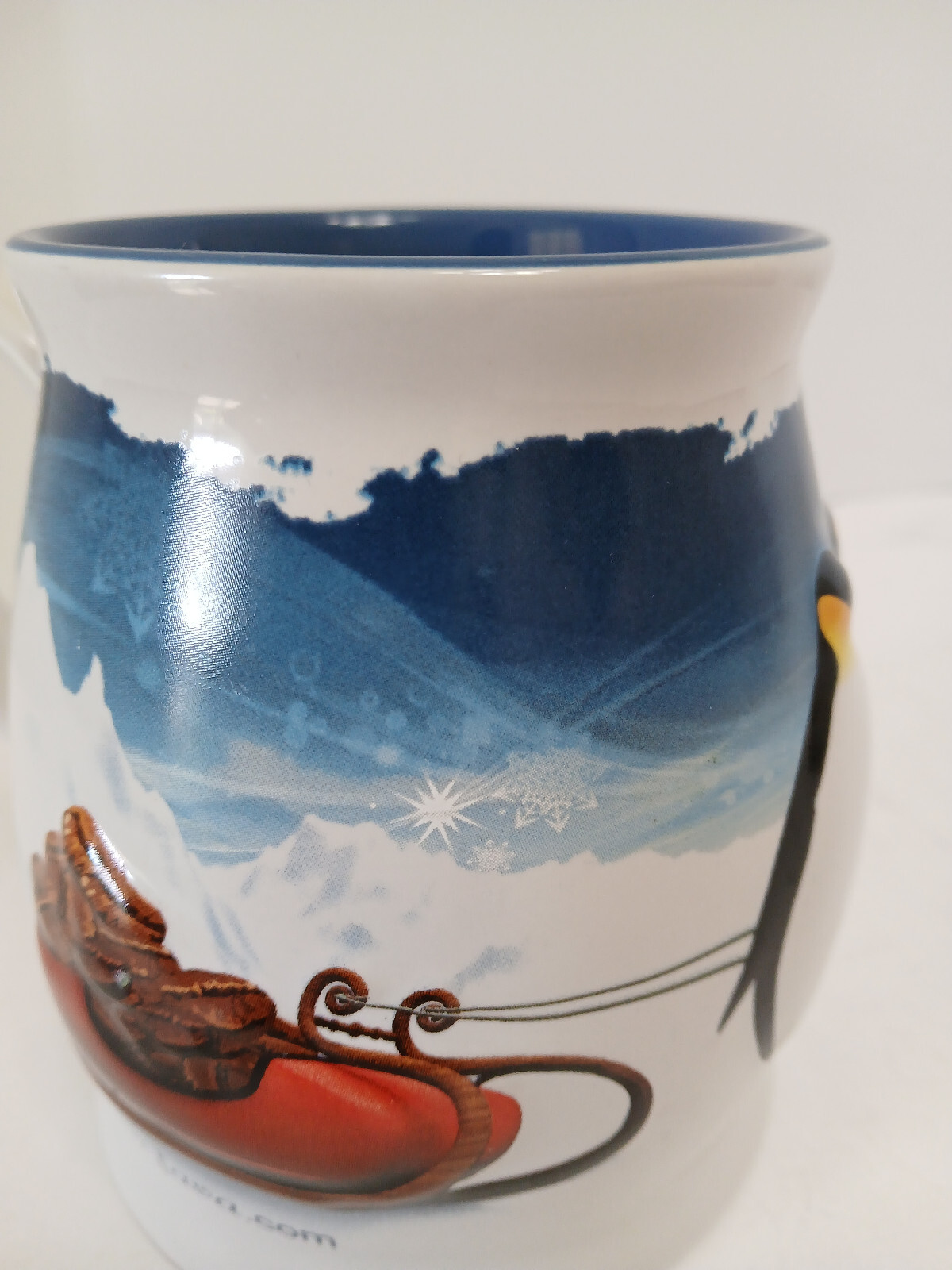 Penquins Boca Java Red Sleigh 3D Coffee Mugs Wishing You A Java Filled Holliday