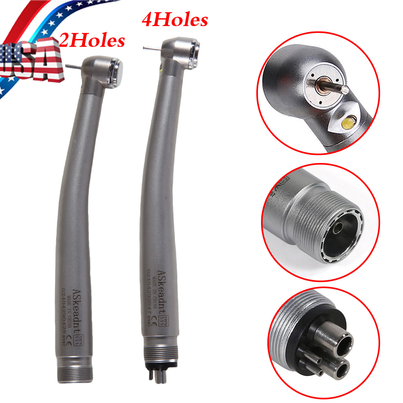 NSK Style Dental Fiber Optic LED E-generator high speed handpiece 2 Hole 4 Hole