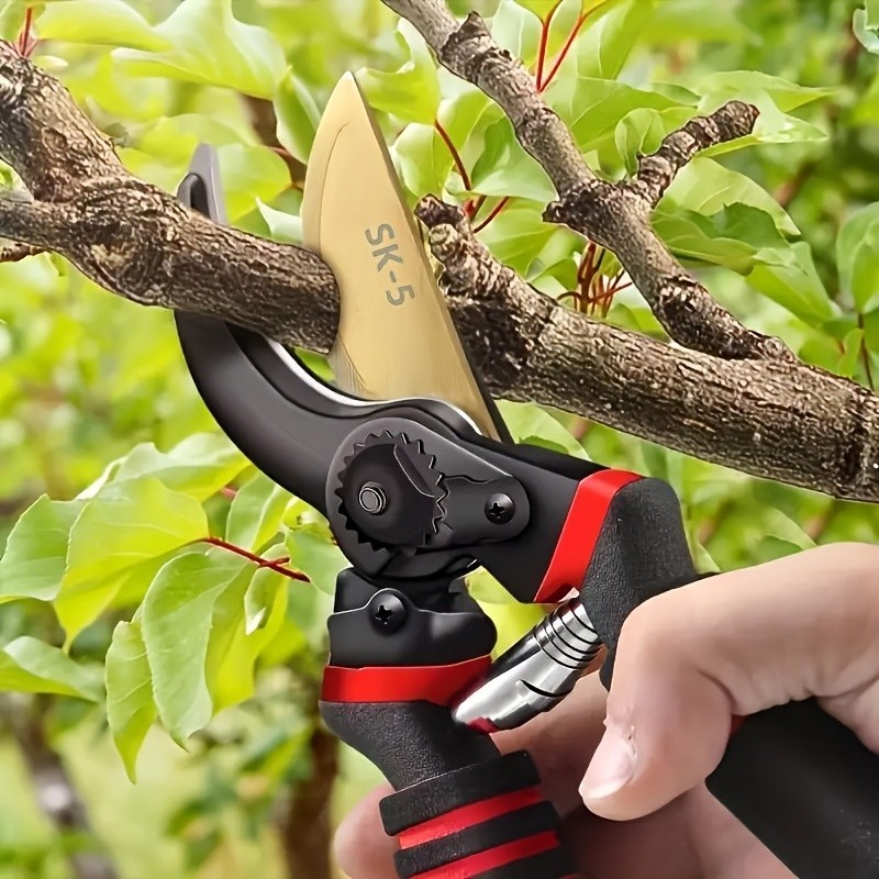 SK-5 Garden Pruning Shears - Heavy Duty for Tree Branch Trimming, Comfort Grip