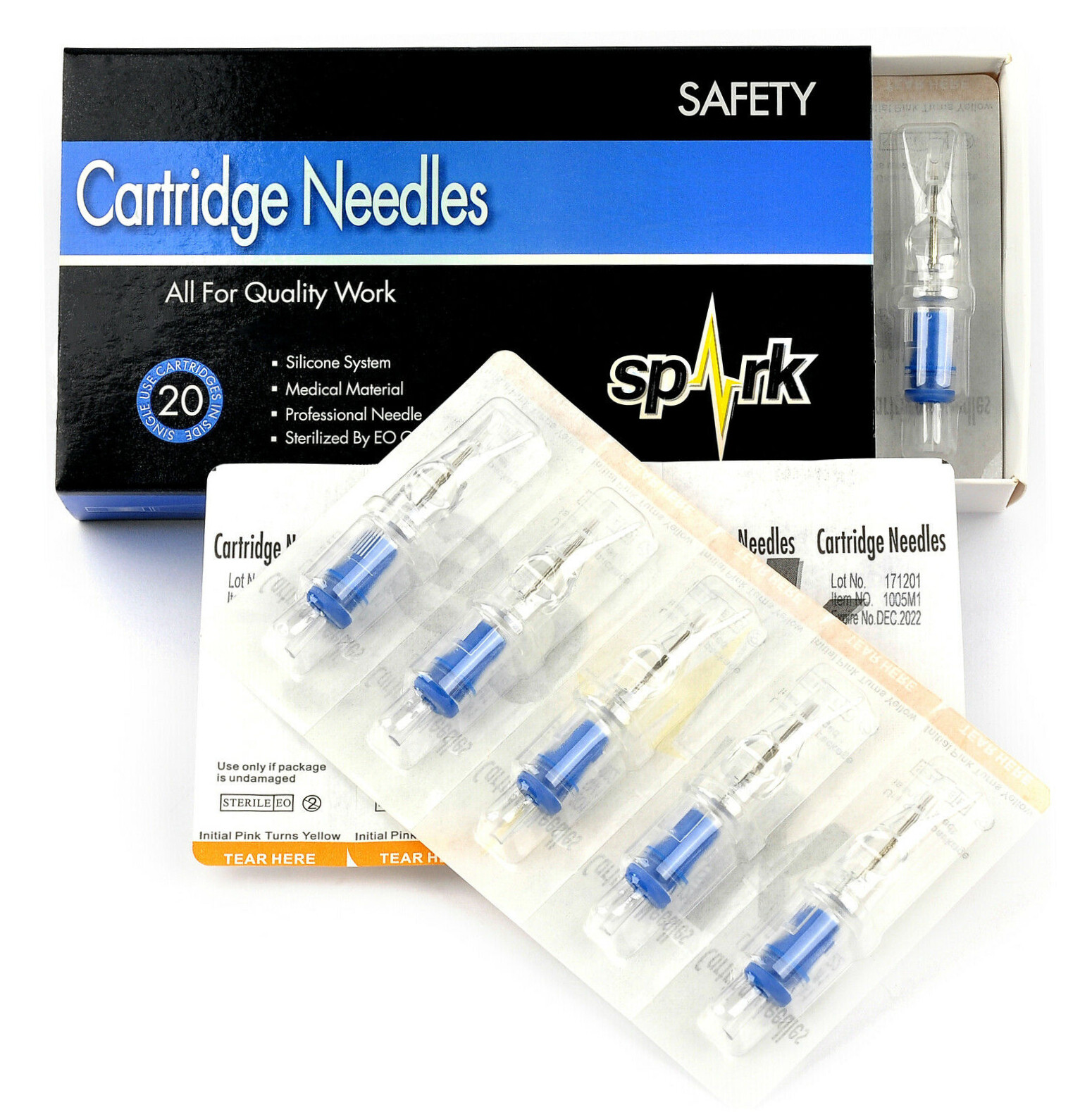 Spark Tattoo Cartridge Needle Adapter Grip Kit for Coil Machines