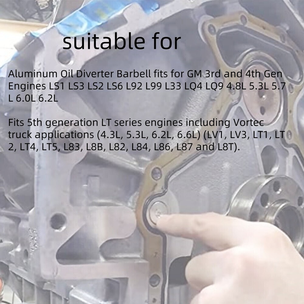 Upgrade LS Billet Aluminum Oil Diverter Barbell 4.8 5.7 5.3 6.0 6.2 7.0 LS1 LS2