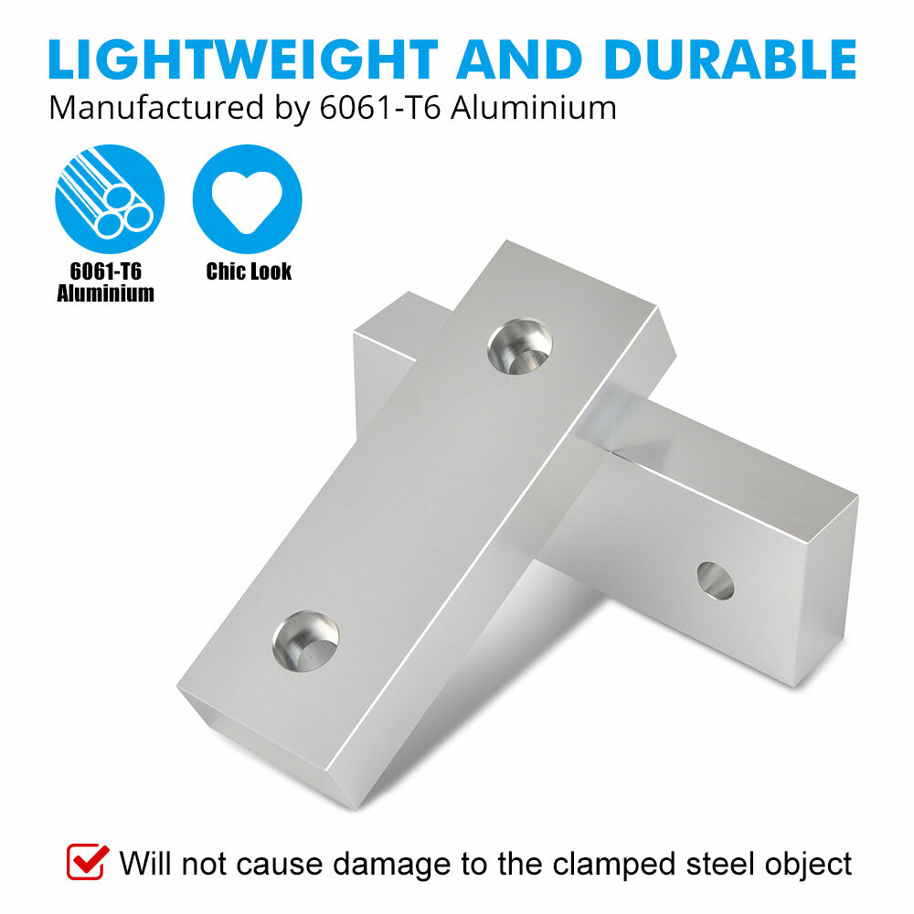 10 Pack (20pcs) 6 x 2 x 1" Machinable Standard Soft Jaws Set Fits Kurt 6" Vises