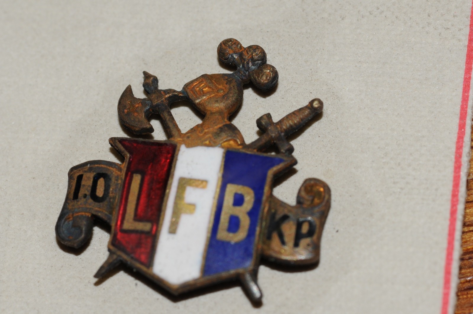LFB 10KP Fraternal Organization Lapel Pin Gold Filled 1903 Historical NOS Old**