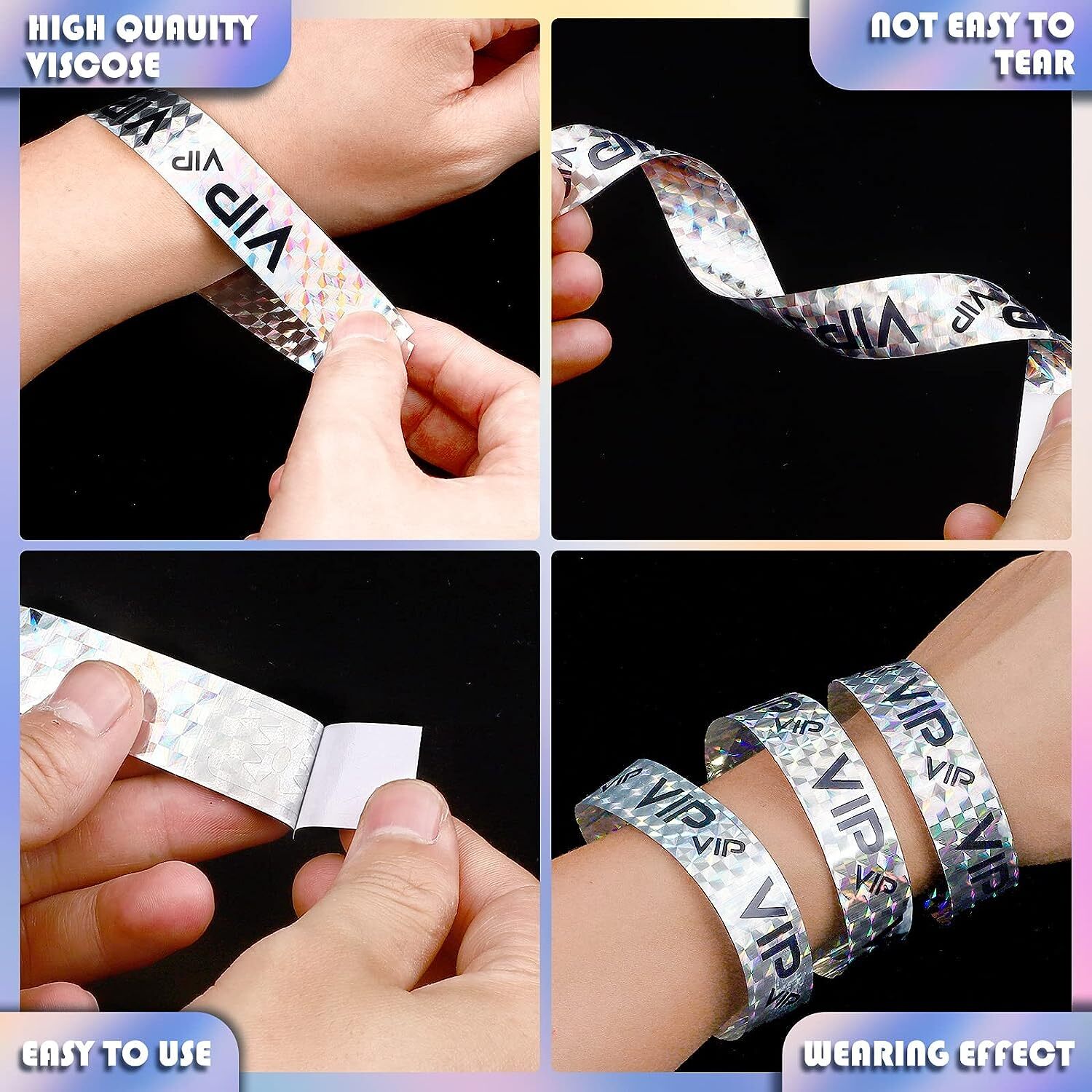 500 Pack VIP Plastic Wristbands Party Wristbands for Events VIP Custom