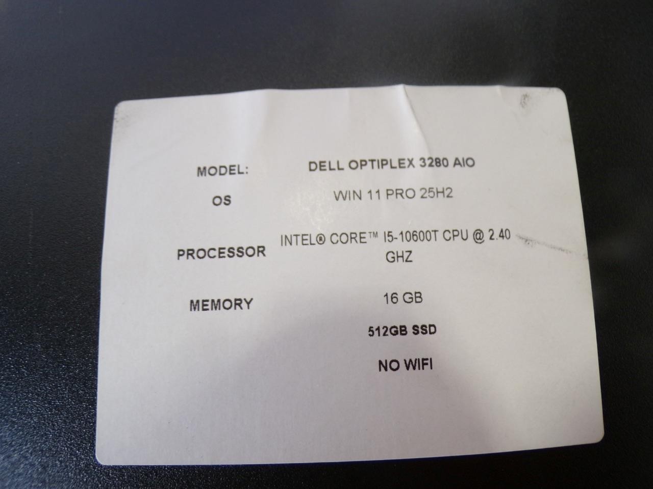 Dell Optiplex 3280 AiO 21.5" Core i5-10600T 2.40GHz 8GB 512GB SSD W11 PC (V4166)