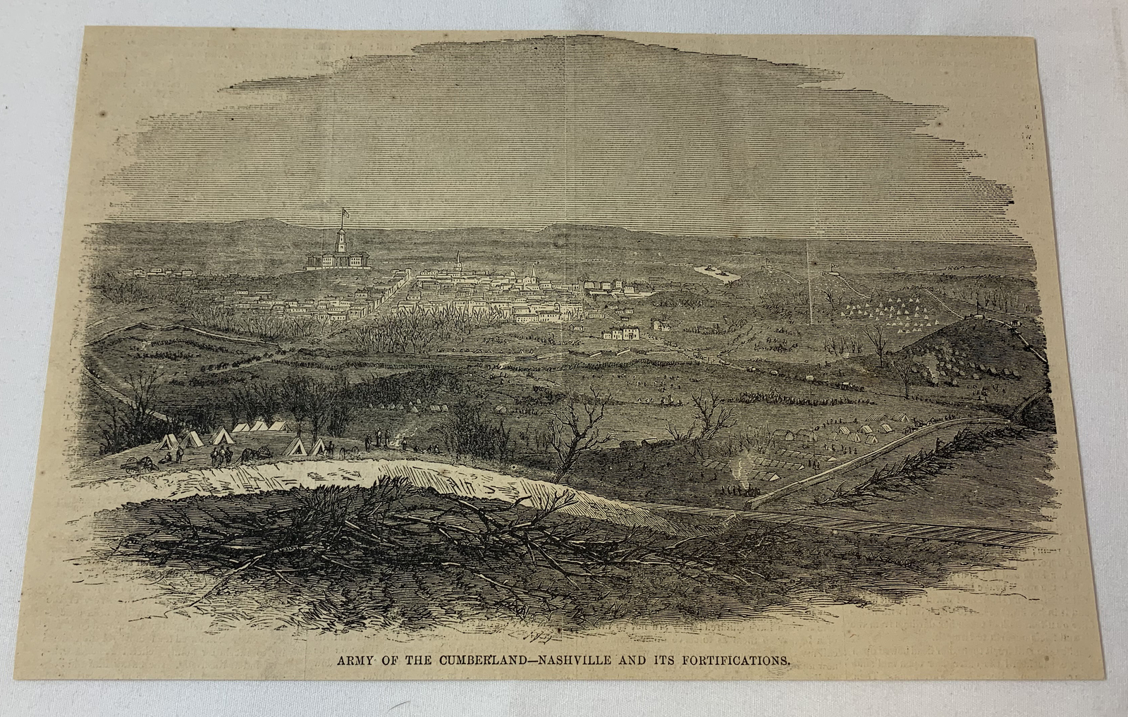 1864 magazine engraving~ ARMY OF THE CUMBERLAND IN NASHVILLE, Tennessee