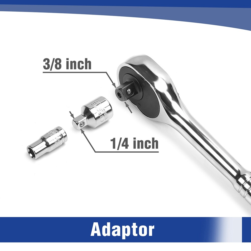 WORKPRO 39PCS Drive Socket Set 1/4" 3/8" Socket Wrench Set Metric SAE With Case