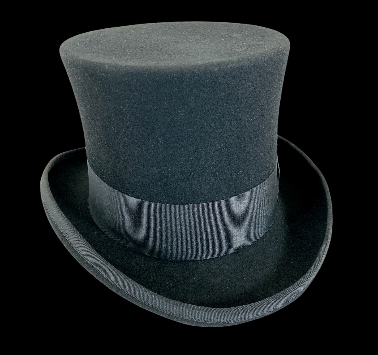 Black Tophat Wool Felt Victorian Costume Slash Mad Hatter Steampunk Rock Top Hat