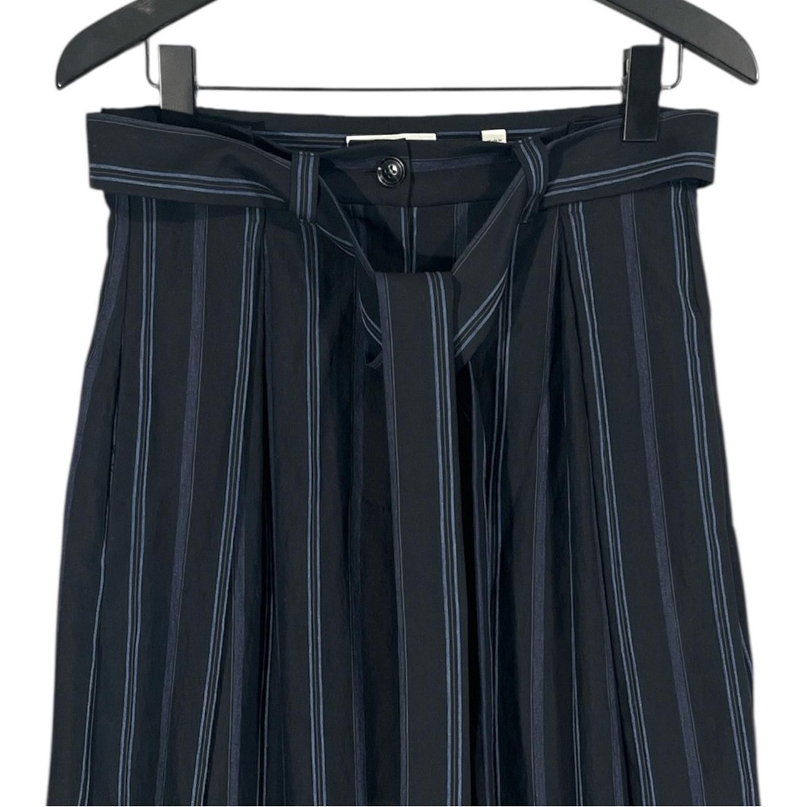 Vince Dobby Stripe Belted Midi Skirt in Indigo Size 2