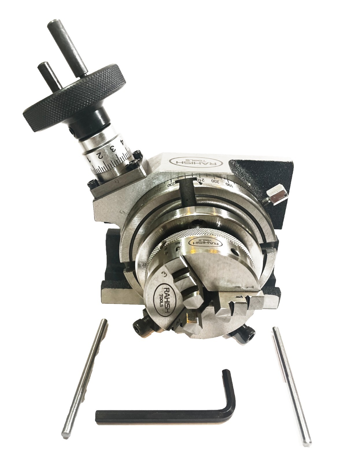 4" 100 mm Rotary Table Horizontal And Vertical With 65 mm 3 Jaw Chuck Backplate