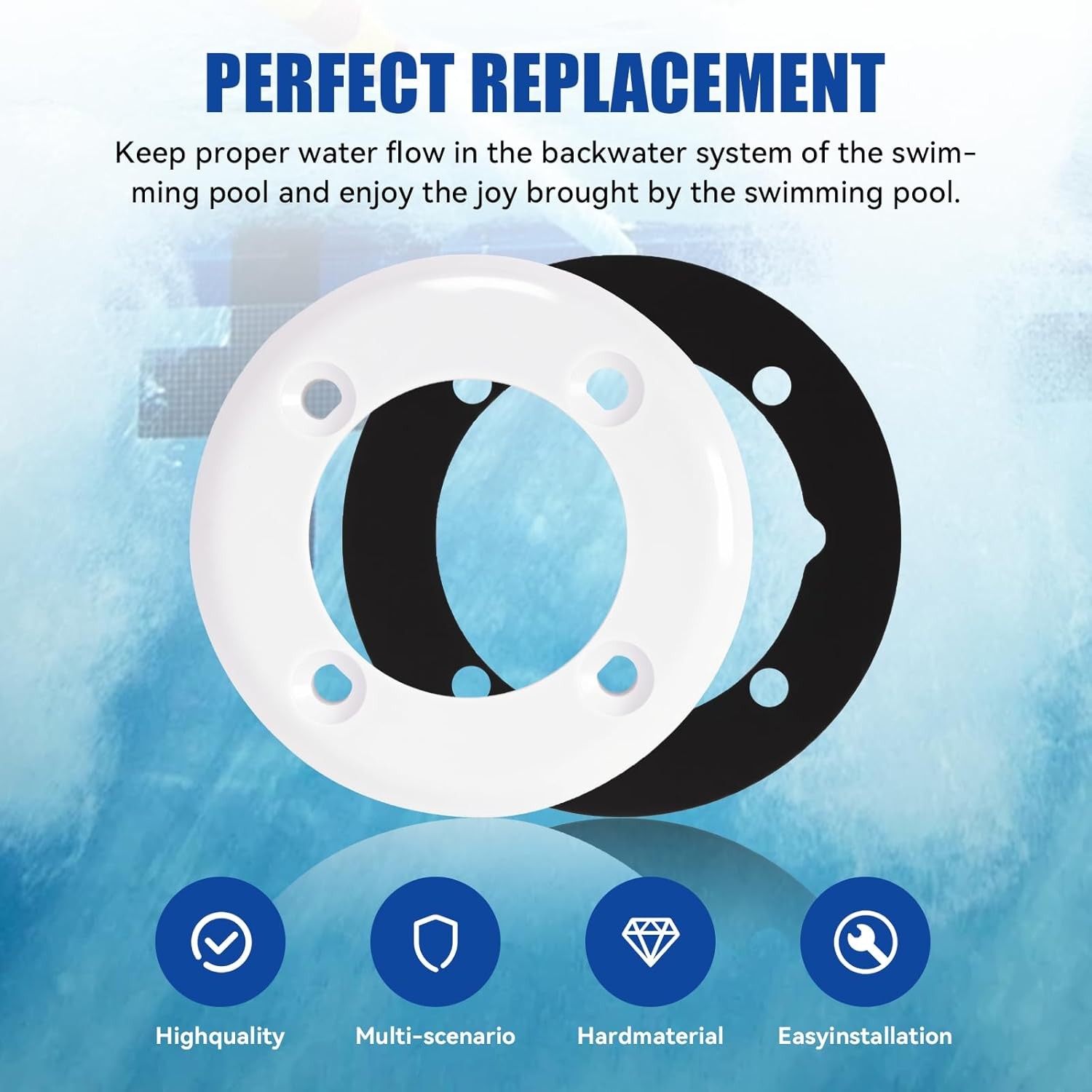 2 PCS SPX1408B Vinyl Swimming Pool Return Faceplates and SPX1408C Gasket...