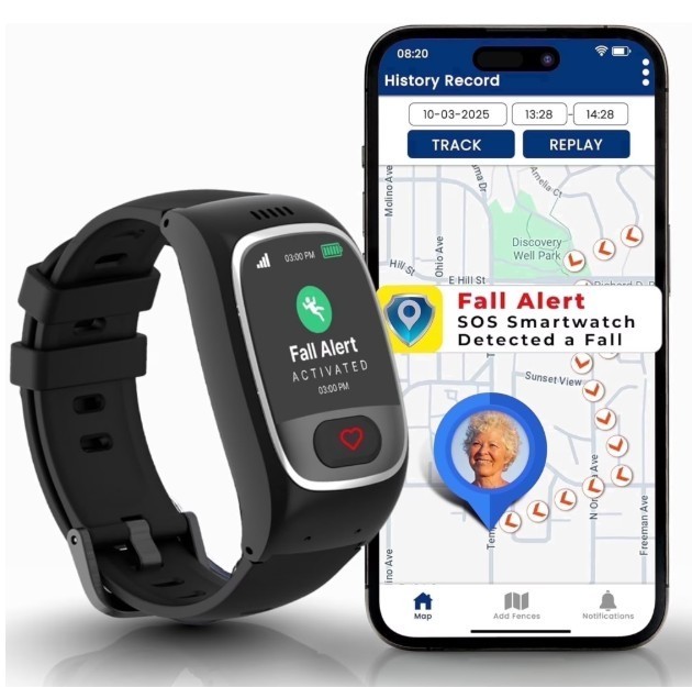 Seculife Smartband: Medical Alert Bracelet with GPS Tracker, Fall Detection, SOS
