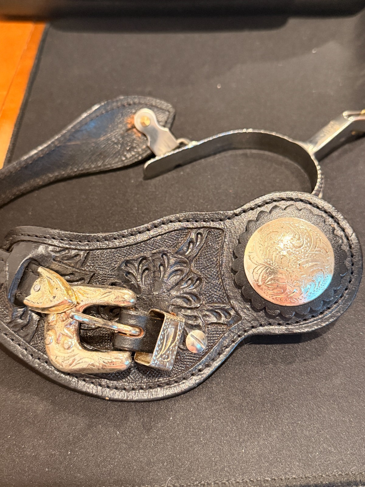 Vintage Single Cowboy Spur Leather Strap Western Decor