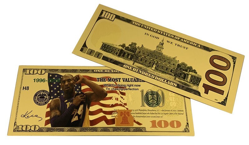 Kobe Bryant 14K Gold USA $100 Bill Set of 4 MVP Lakers 2016 Nice Set FREE SHIP!