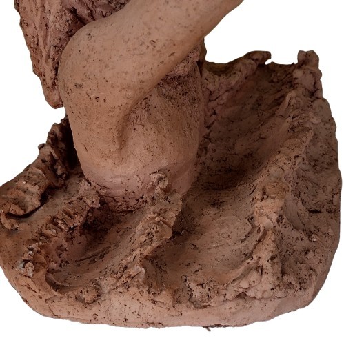 Clay Sculpture of St. Peter Walking on Water Reaching for Jesus Mathew 14 28-31