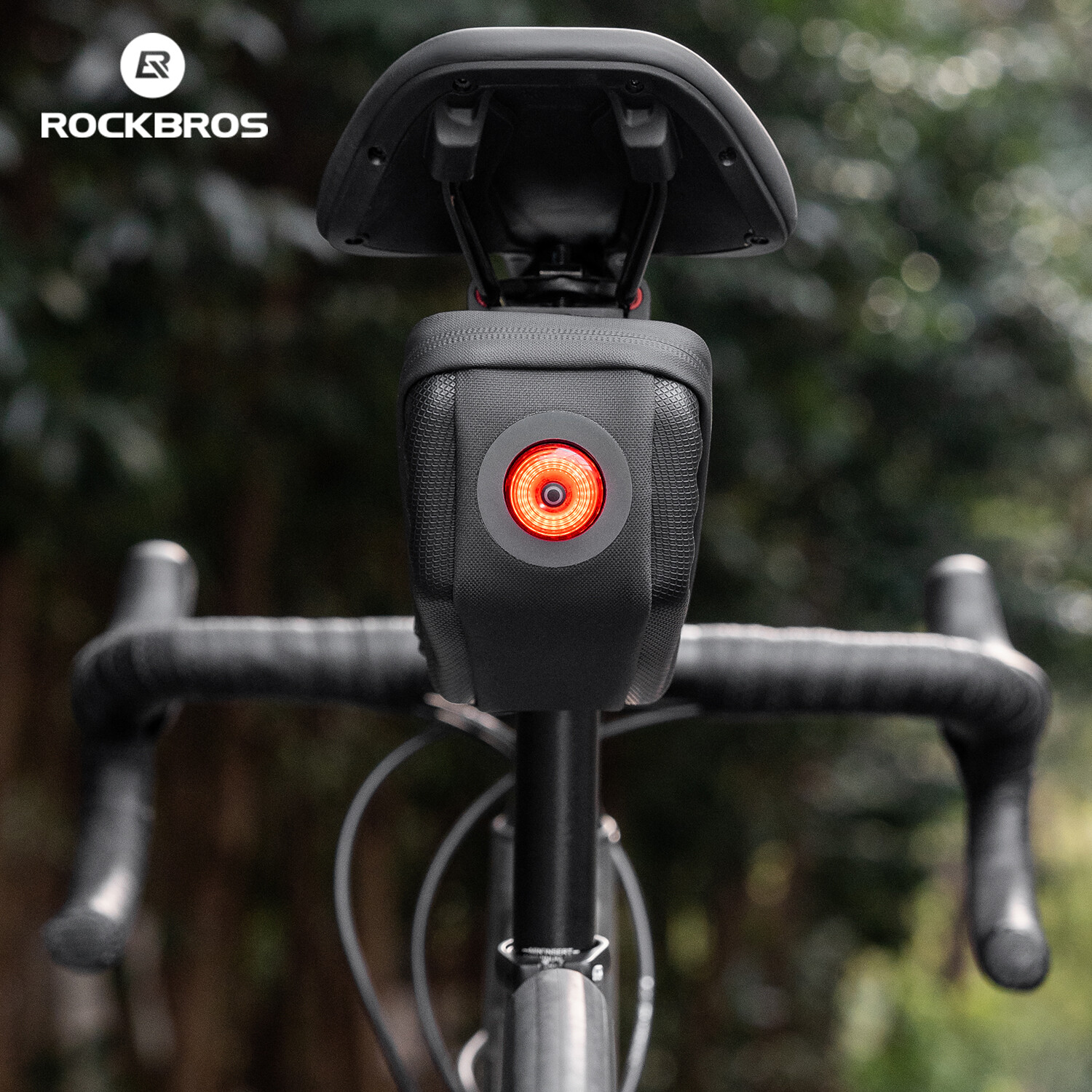 ROCKBROS Bicycle Rear Seat Saddle Bag Waterpoof Cycling Seat Bag With Taillight