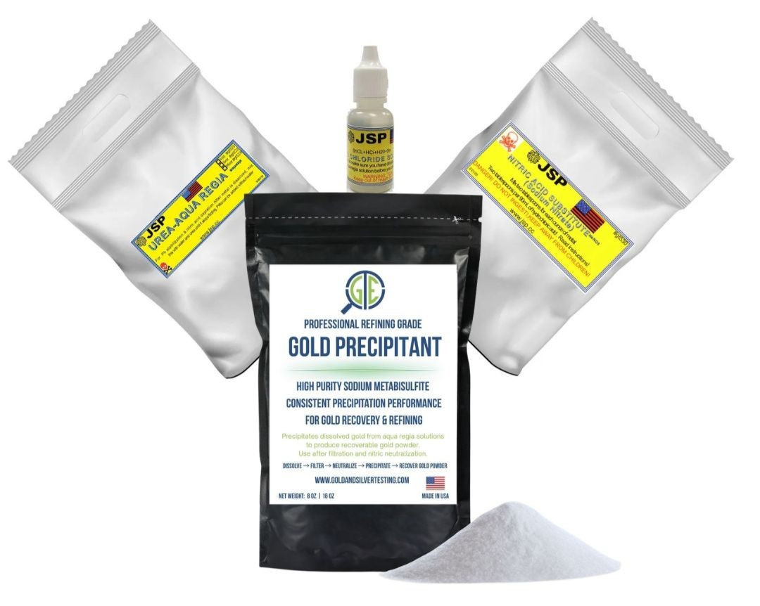 Gold Recovery Refining Kit Aqua Regia Urea Sodium Metabisulfite Stannous Test