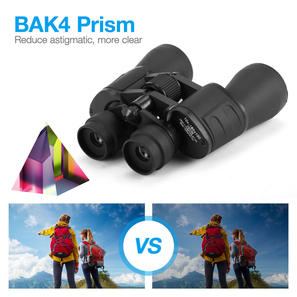 180x100 High Power Military Binoculars Day/Night Vision Waterproof Hunting +Case