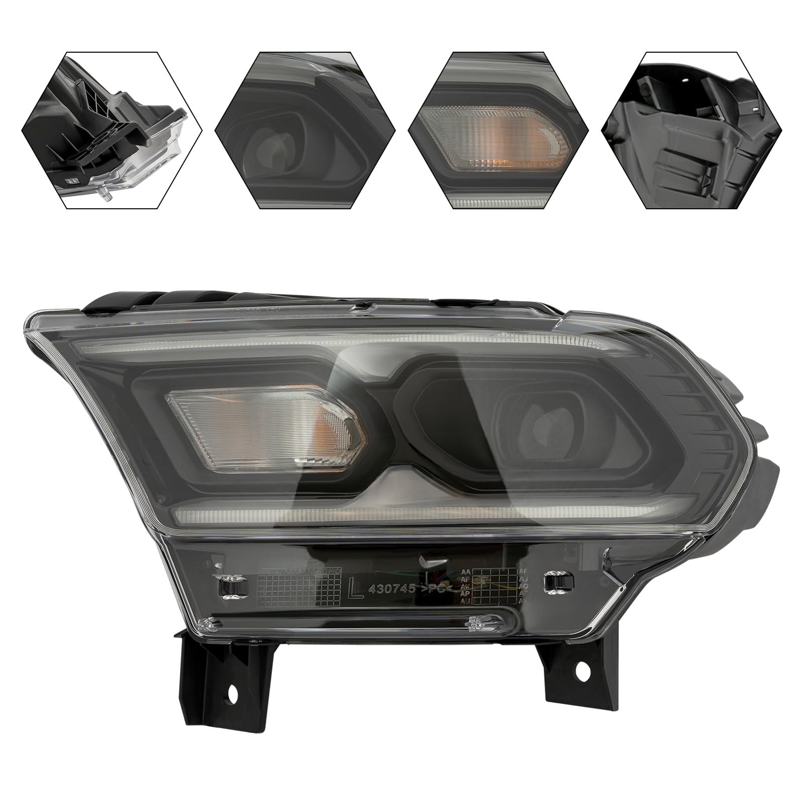 For 2021-2023 Dodge Durango Headlight Assembly - LED+Halogen Headlamp Left Side