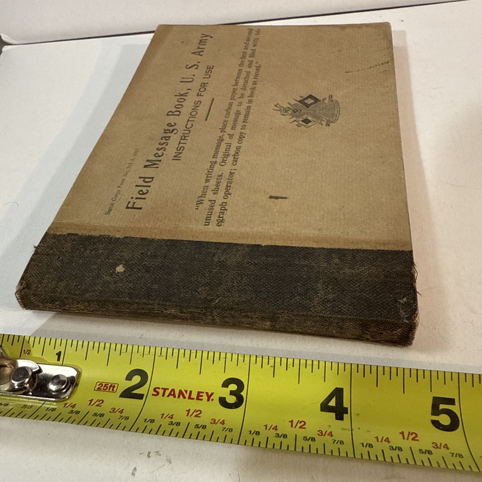 1917 WWI US Army Field Message Book Semaphore Code Mostly Unused Carbon Copy