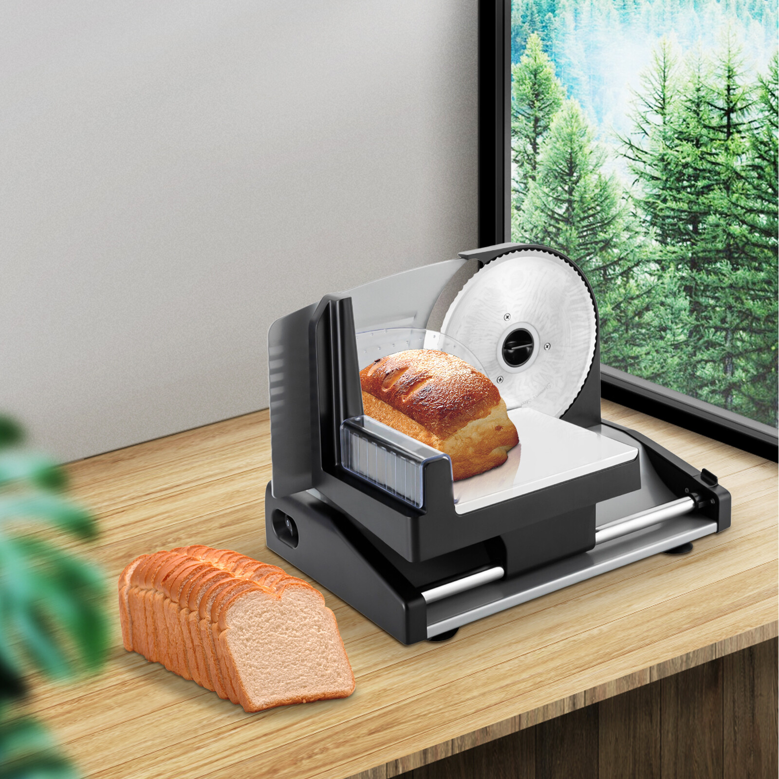 Food-grade Stainless Steel 200w Meat Slicer Bread Slicing Machine Fruit Cutter